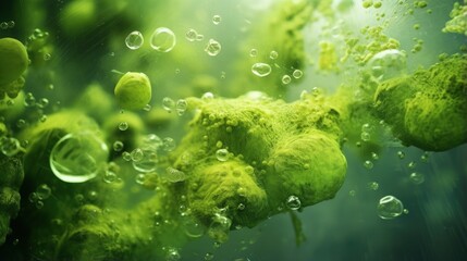 texture background of algae, research in laboratories, biotechnology science concept - obrazy, fototapety, plakaty