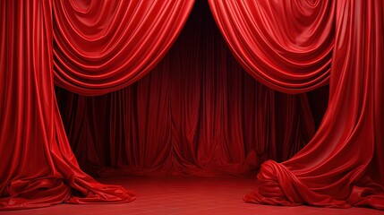 Red curtain with infinite carpet
