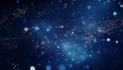 Abstract digital blue particle wave with shining stars and glowing dots on a vibrant background