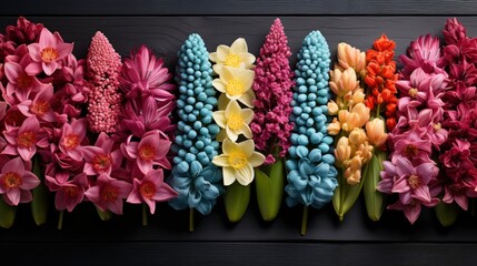 Large Flower Bed Multicolored Hyacinths Tradition, HD, Background Wallpaper, Desktop Wallpaper