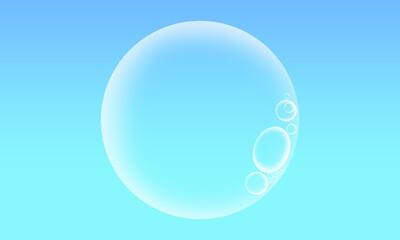 Abstract background image, clear bubbles on a blue-white background