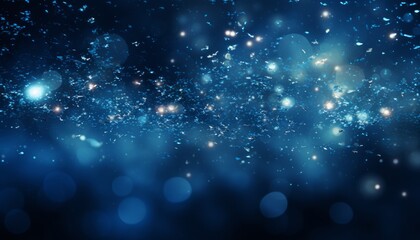 Digital blue particles wave with shining stars abstract background and vibrant energy motion.