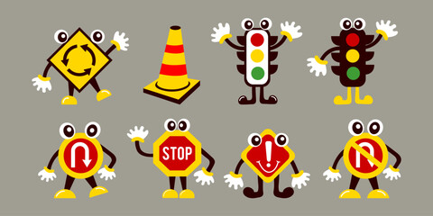Cartoon traffic sign symbol
