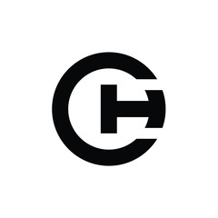 CH or HC circle monogram letter logo design