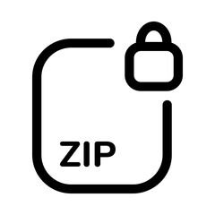 Locked zip file icon. Secure zip file icon