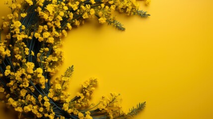 Flowers Composition Wreath Made Various Yellow, HD, Background Wallpaper, Desktop Wallpaper