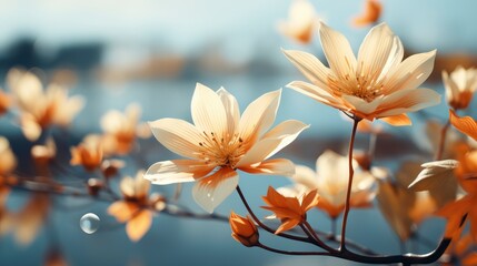 Fototapeta premium Flowers Toned On Sun Background Spring, HD, Background Wallpaper, Desktop Wallpaper