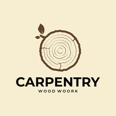 Carpentry Vector Logo vintage illustration design template