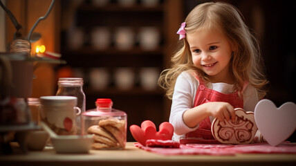 お菓子作りをする女の子