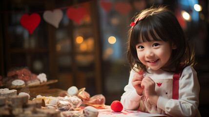 お菓子作りをする女の子