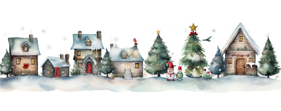 Watercolor illustration of christmas background
