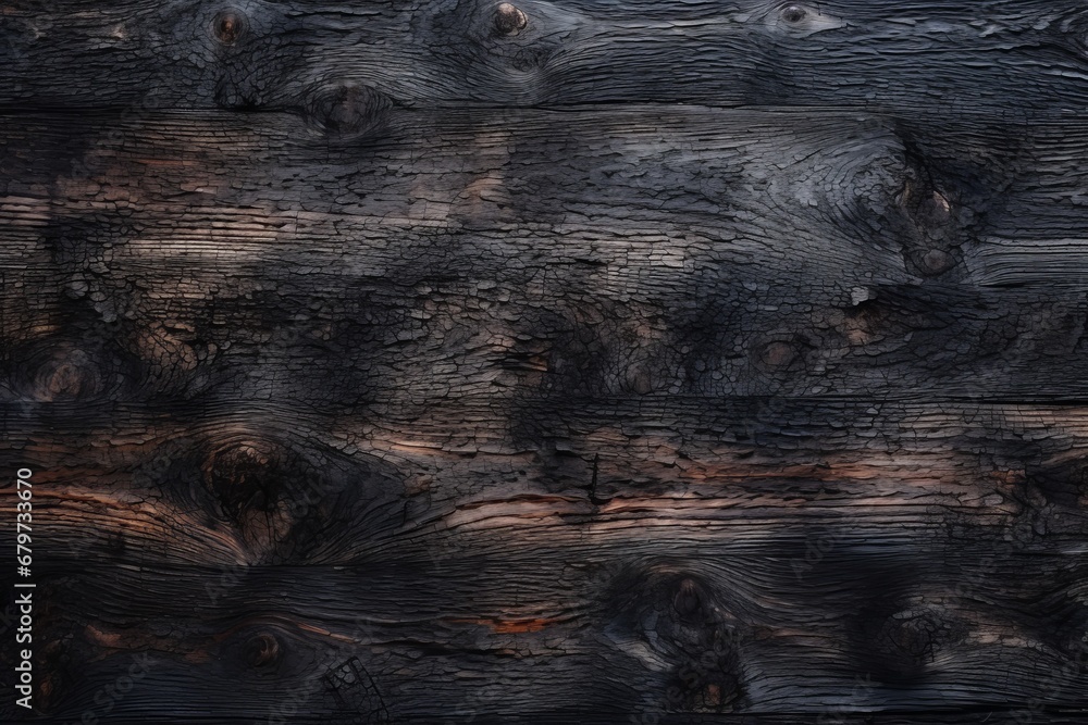 Poster abstract dark charred wood texture background with intricate patterns for top view text placement