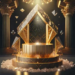 Fotobehang Luxurious gold and diamond custom royal podium © Asare Multimedia