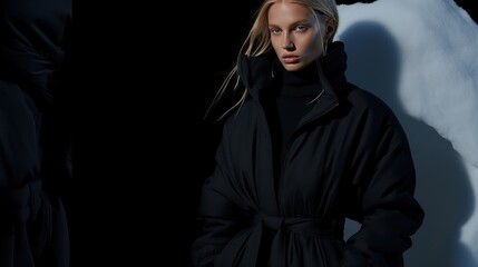 girls of model appearance in winter jackets