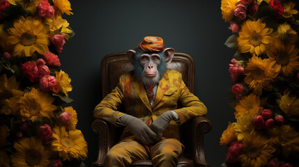 Obraz premium Monkey in nice dress