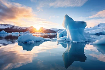 Zelfklevend Fotobehang Melting glaciers - impact of climate change © thejokercze