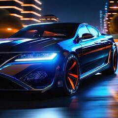 Futuristic, ultra, super cars of an advanced dimension of a century