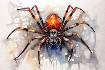watercolor Spider insect spider watercolor illustration