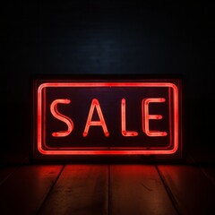 In the shape of a rectangle, a rustic metal neon sign reads sale.