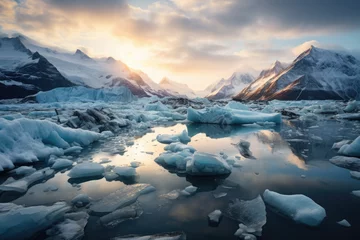Foto auf Acrylglas Melting glaciers - impact of climate change © thejokercze