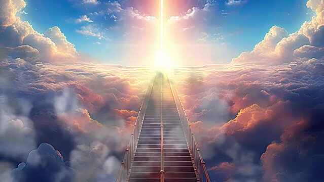 stairway to heaven, dramatic sky banner background