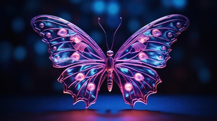 bstract neon butterfly on a dark wall. 3D illustration.

Язык ключевых слов: English