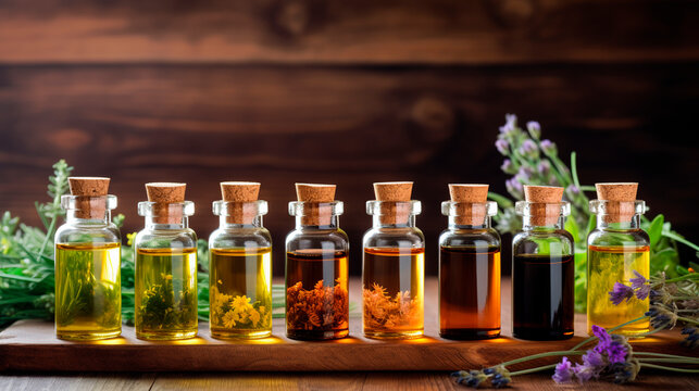 essential oil in a bottle. Generative AI,