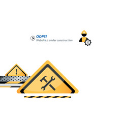 Illustration of a website under construction sign