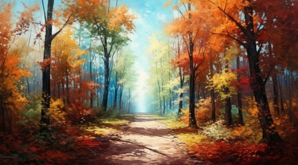 Fototapeta premium Scenic Forest Path Wallpaper
