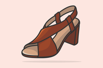 Fashionable Women's Footwear Sandal vector illustration. Beauty fashion objects icon concept. New arrival women unique style sandal shoe vector design.