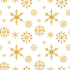 Christmas Gold Glitter snowflake Doodles Pattern, Winter Holiday Design, Gift Tags, planner, scrapbooking Hand Drawn