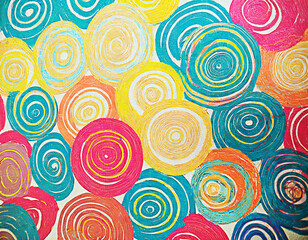 Naklejka premium Abstract circle pattern background handmade textured for background on digital art concept, Generative AI.