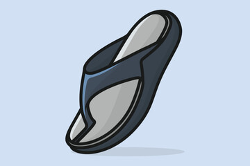 Men Rubber Slipper Shoe vector illustration. Beauty fashion objects icon concept. Boys fashion footwear slipper shoe vector design.
