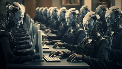 A Group of People Engaged in a Collaborative Computing Session