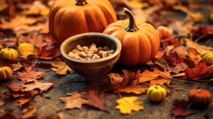 orange pumpkins at outdoor farmer market. pumpkin patch. Copy space for your text
Keywords: