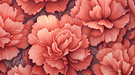 Fototapeta na wymiar Floral pattern background of pink and red carnation