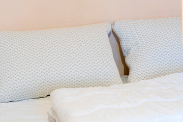 pillows on the bed. bedding. pillows, blanket, bedroom, sleeping