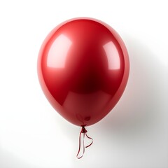 red balloon isolated on white background with shadow. Blow up red balloon isolated. Party ballon for festivities