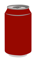 Red can on a transparant background 
