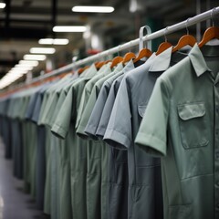 The manufacturing of uniforms is in progress.