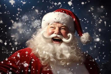 Red man santa celebration beard holiday claus christmas portrait snow winter