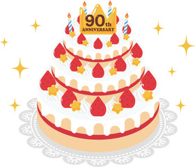 90周年記念のホールケーキ