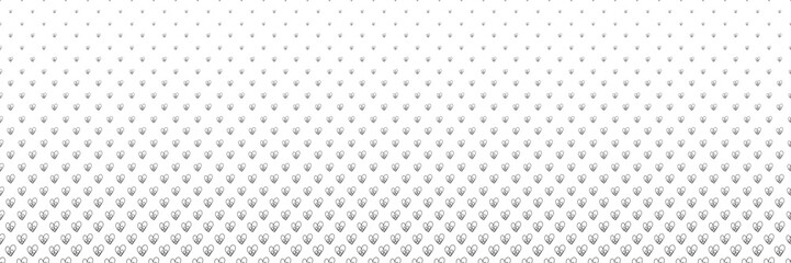 Blended  doodle black heart line on white for pattern and background, halftone effect.