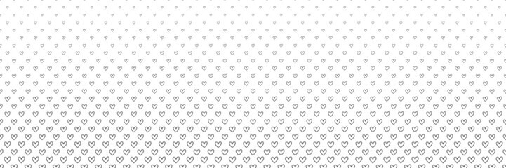 Blended  doodle black heart line on white for pattern and background, halftone effect. - obrazy, fototapety, plakaty