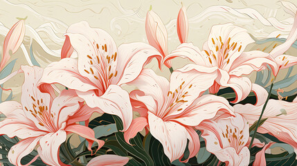 flower background painting Many species, bright colors