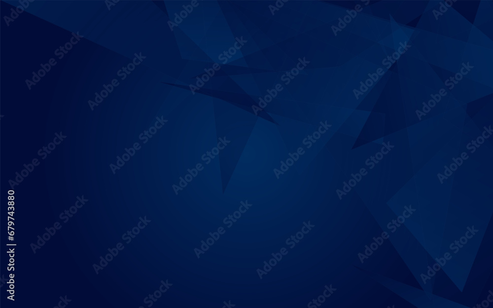 Poster Abstract background from geometric shapes. Triangular shapes of varying transparency on a blue background. Platform for advertising.Vector illustration.