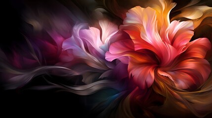 Abstract Floral Swirls in Vivid Colors