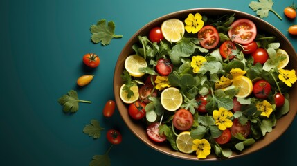 Colorful Lunch Spring Salad Fresh Leaves, HD, Background Wallpaper, Desktop Wallpaper