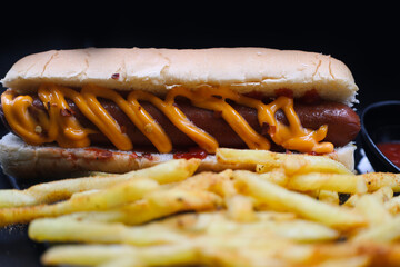 hot dog and beer