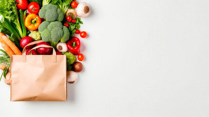 Package with vegetables isolate on a white background. Generative AI, - obrazy, fototapety, plakaty